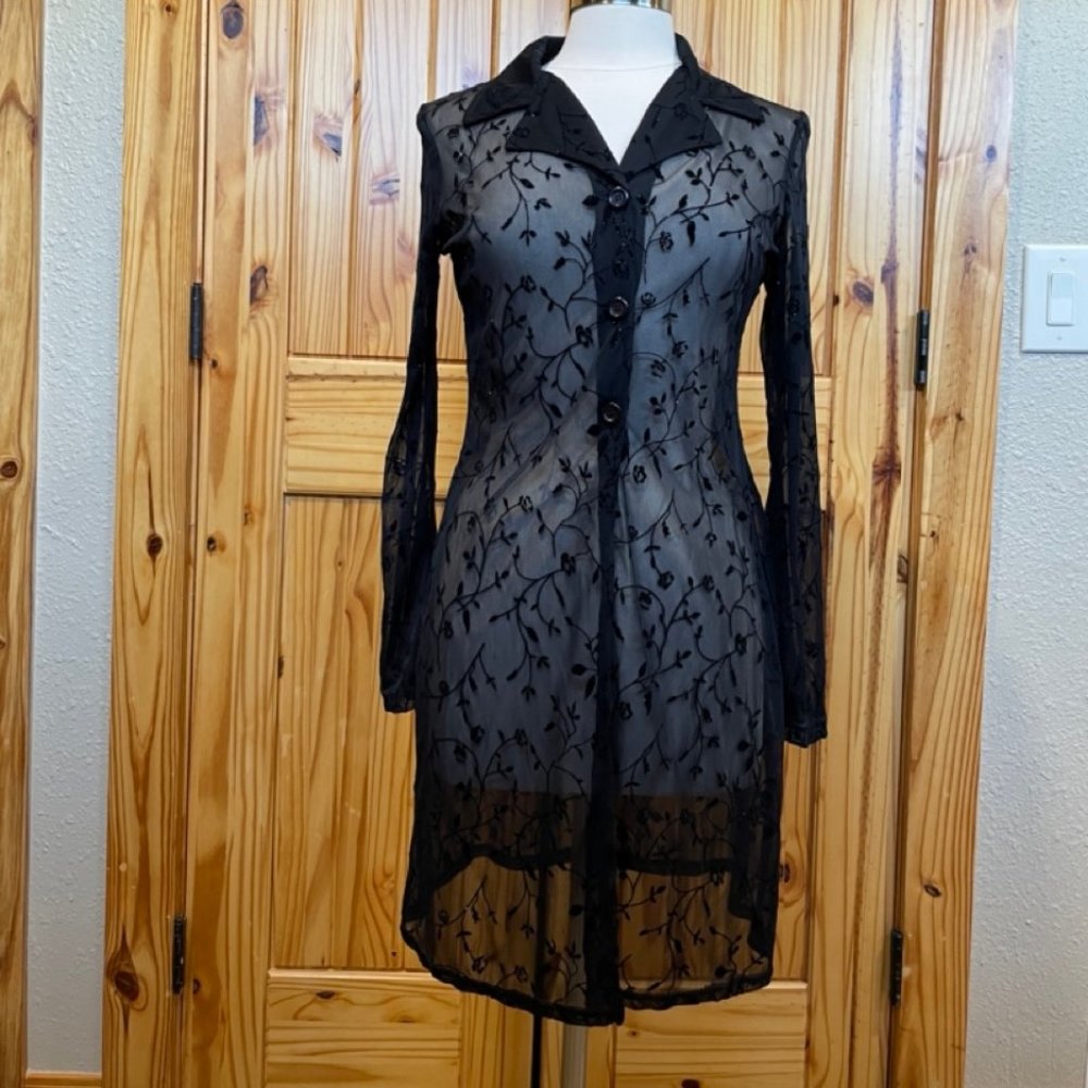 Breakin' loose sheer flocked black cover up. 9/10.